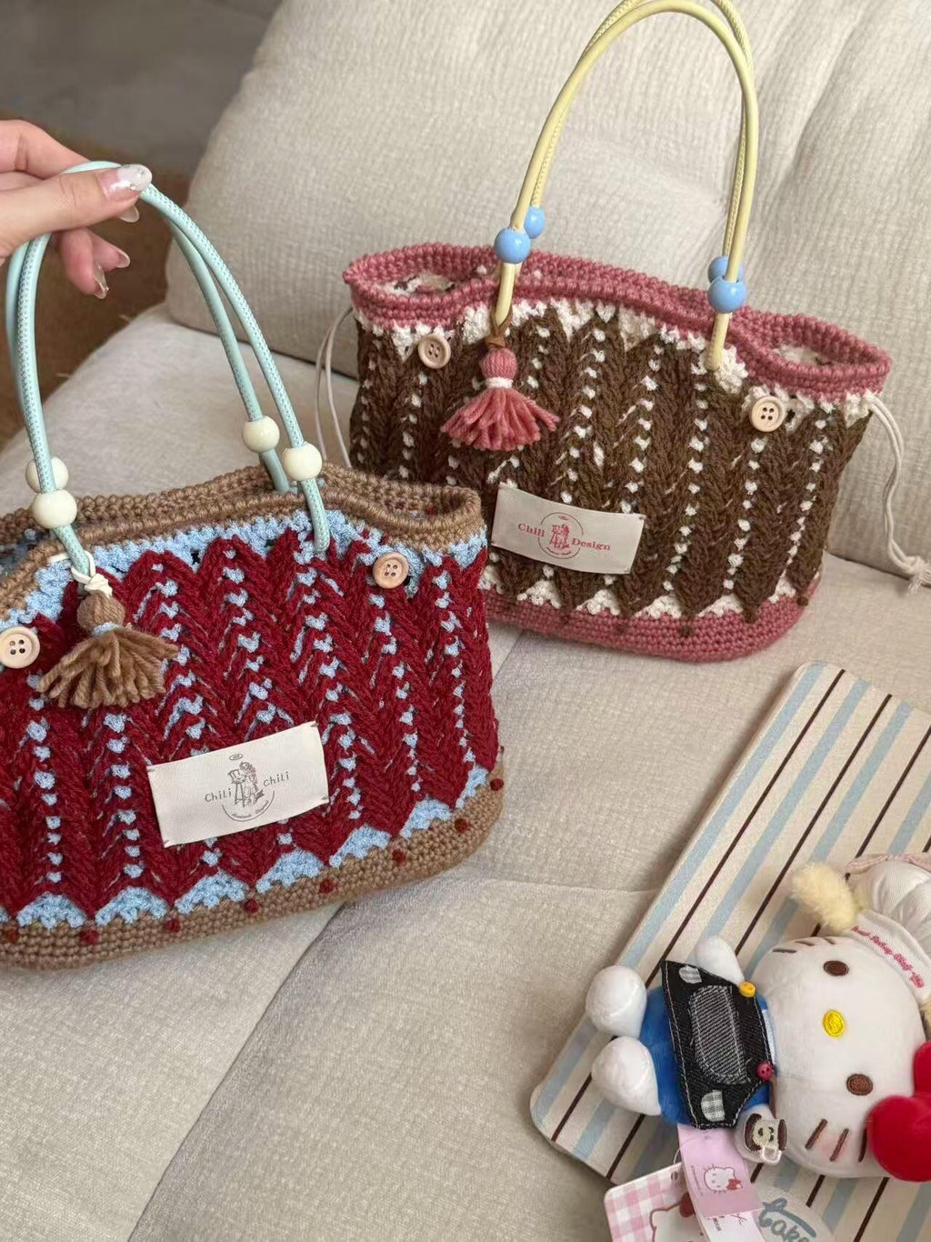 Crimson Weave Rose Handbag（unfinished DIY Crochet Kit）