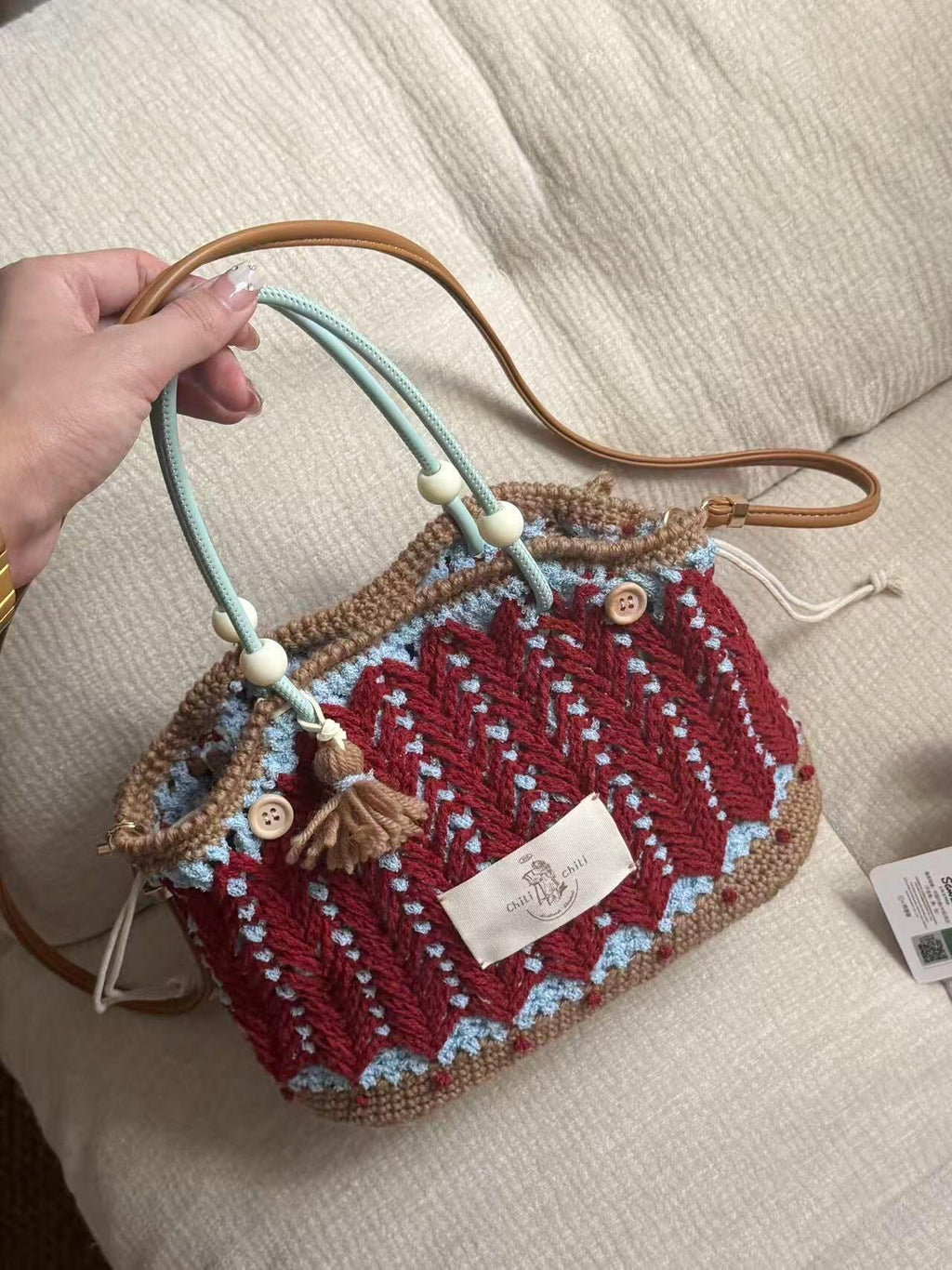 Crimson Weave Rose Handbag（unfinished DIY Crochet Kit）